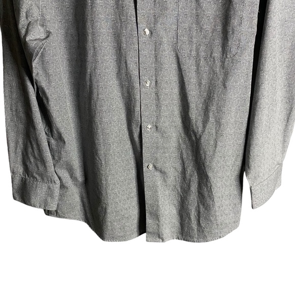 Calvin Klein Men's Black/White Patterned Button-Down Regular Fit Shirt - Picture 3 of 7